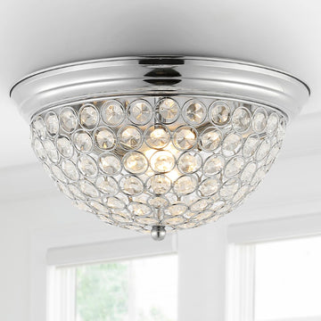 Malia 12" Traditional Transitional Iron LED Flush Mount - JONATHAN Y